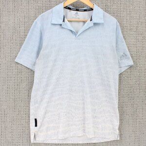 Adidas Primeblue Polo Shirt Mens Medium M Blue Short Sleeve Gym & Training